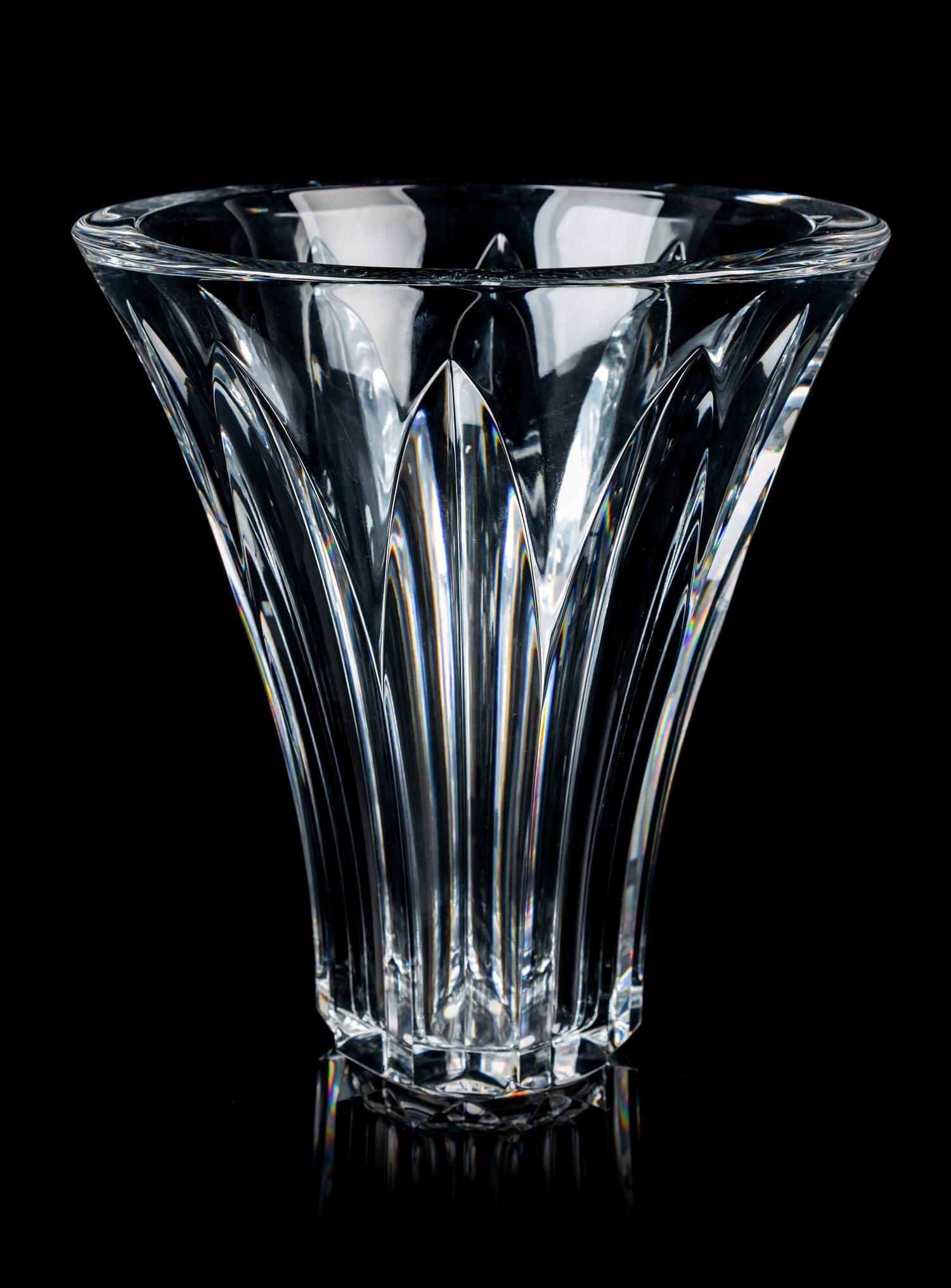 A Baccarat Vase Height 10 inches.