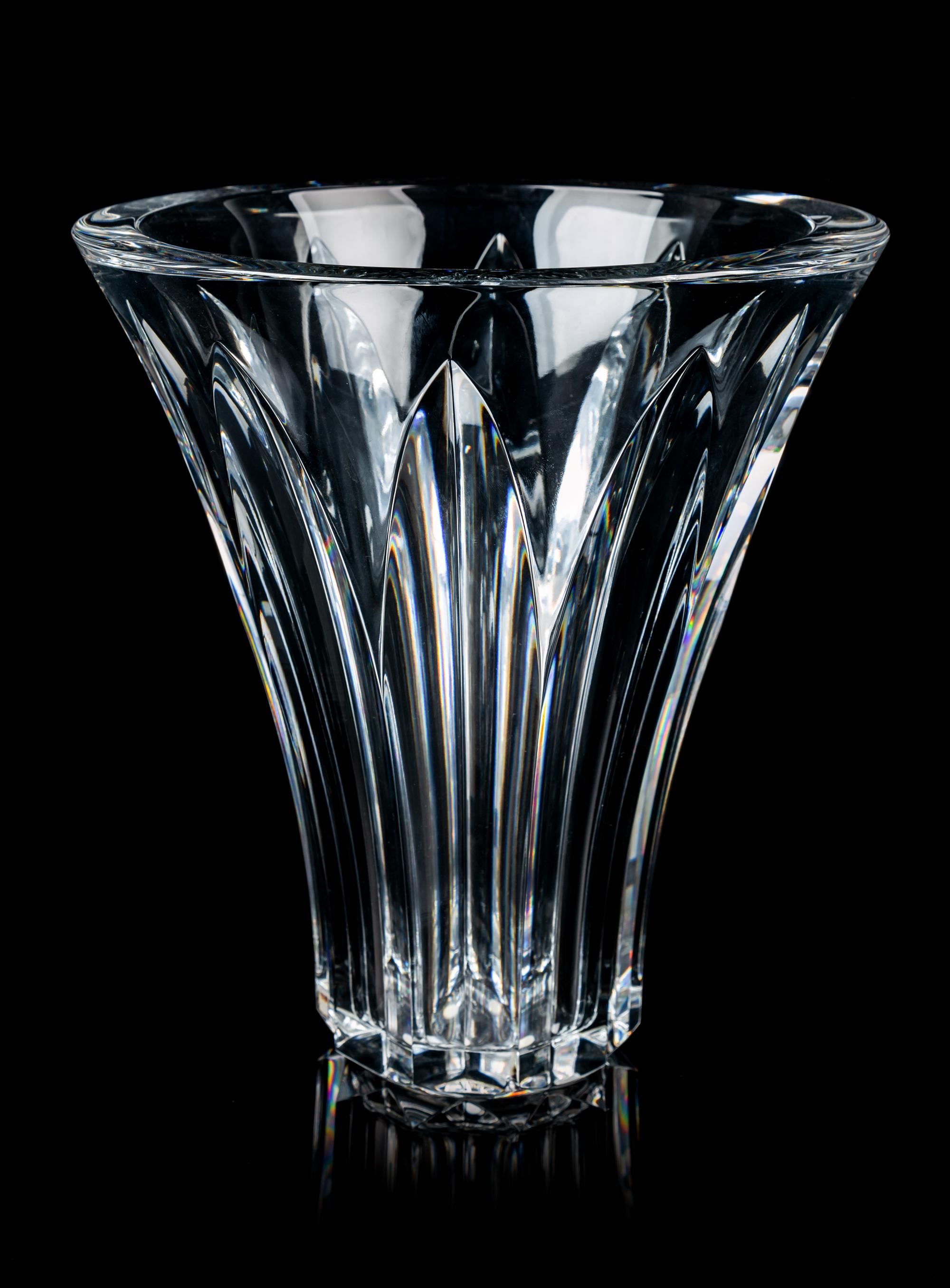 A Baccarat Vase Height 10 inches.