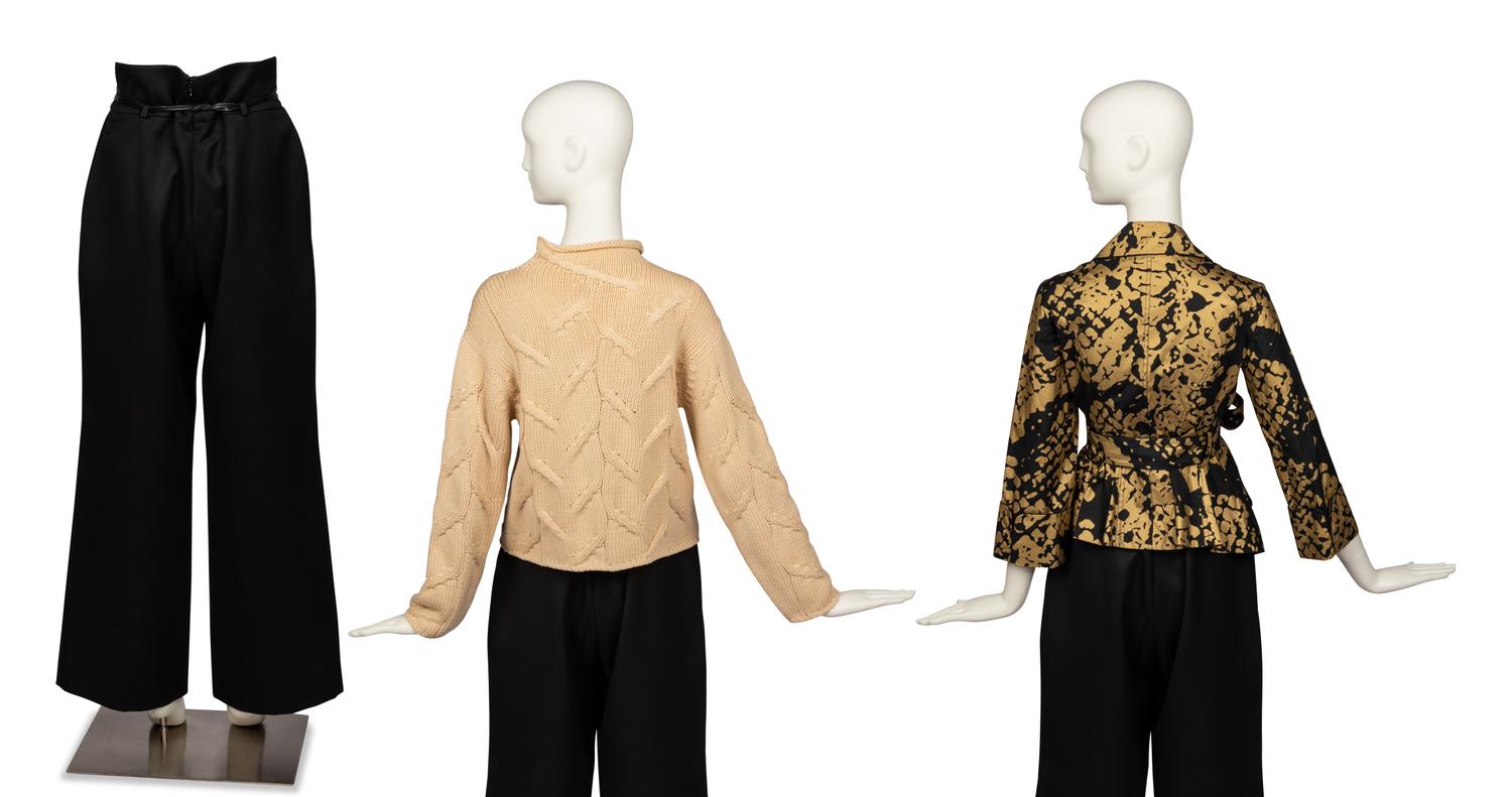 Chanel Sweater, Yves Saint Laurent Pant and Jacket, 1999-2000s