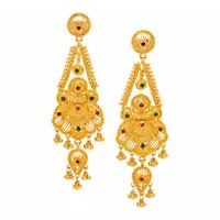 Yellow Gold and Enamel Earrings