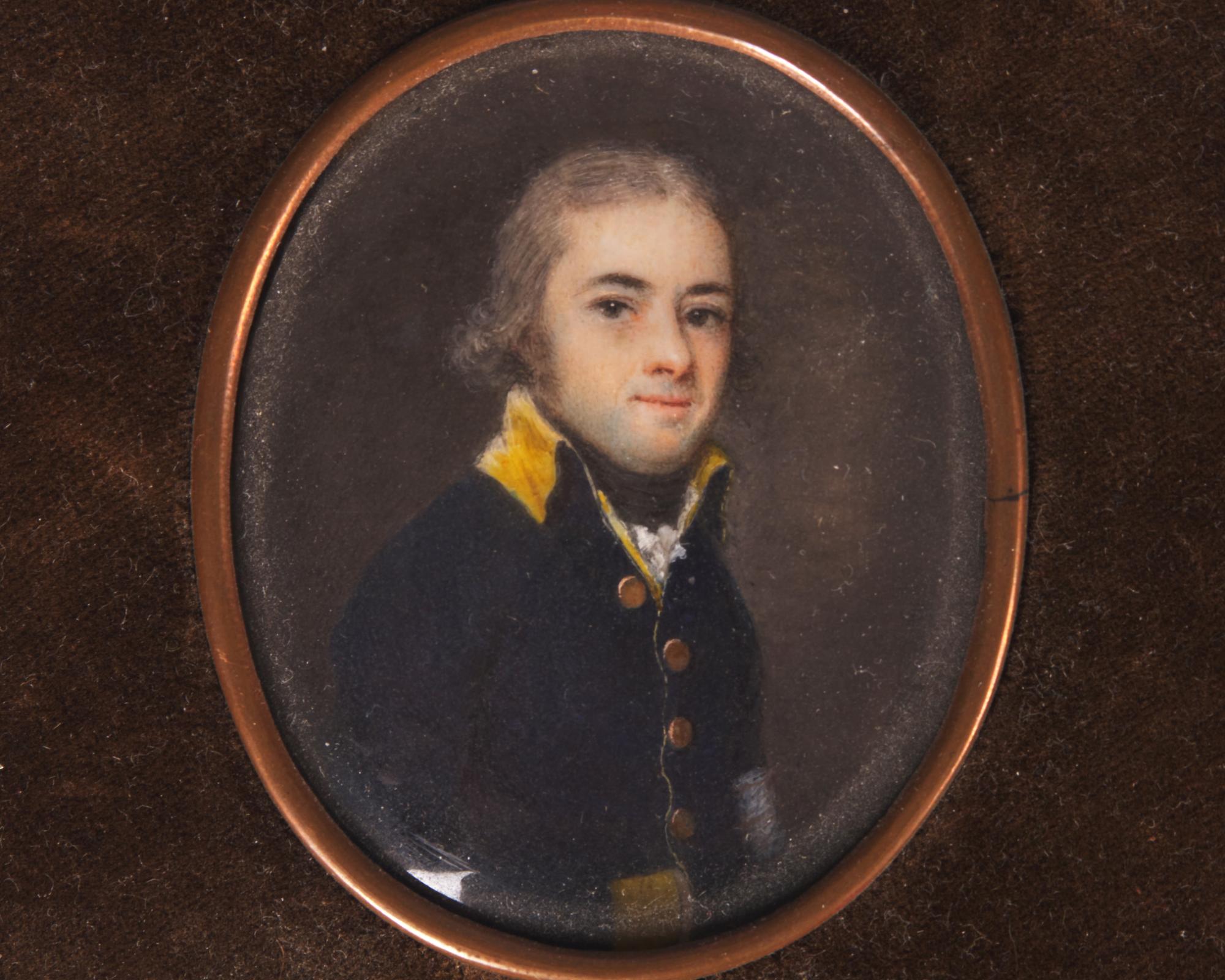 Continental School 18th Century, A Portrait Miniature of a Young Officer
