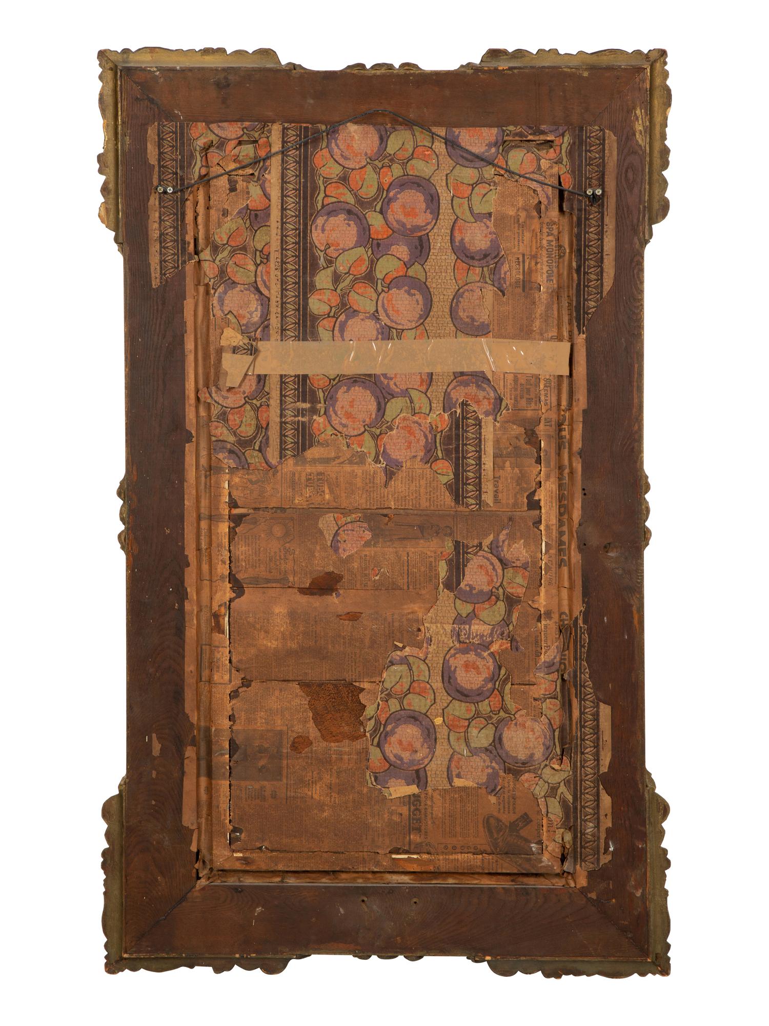 A French Carved and Painted Wood Mirror