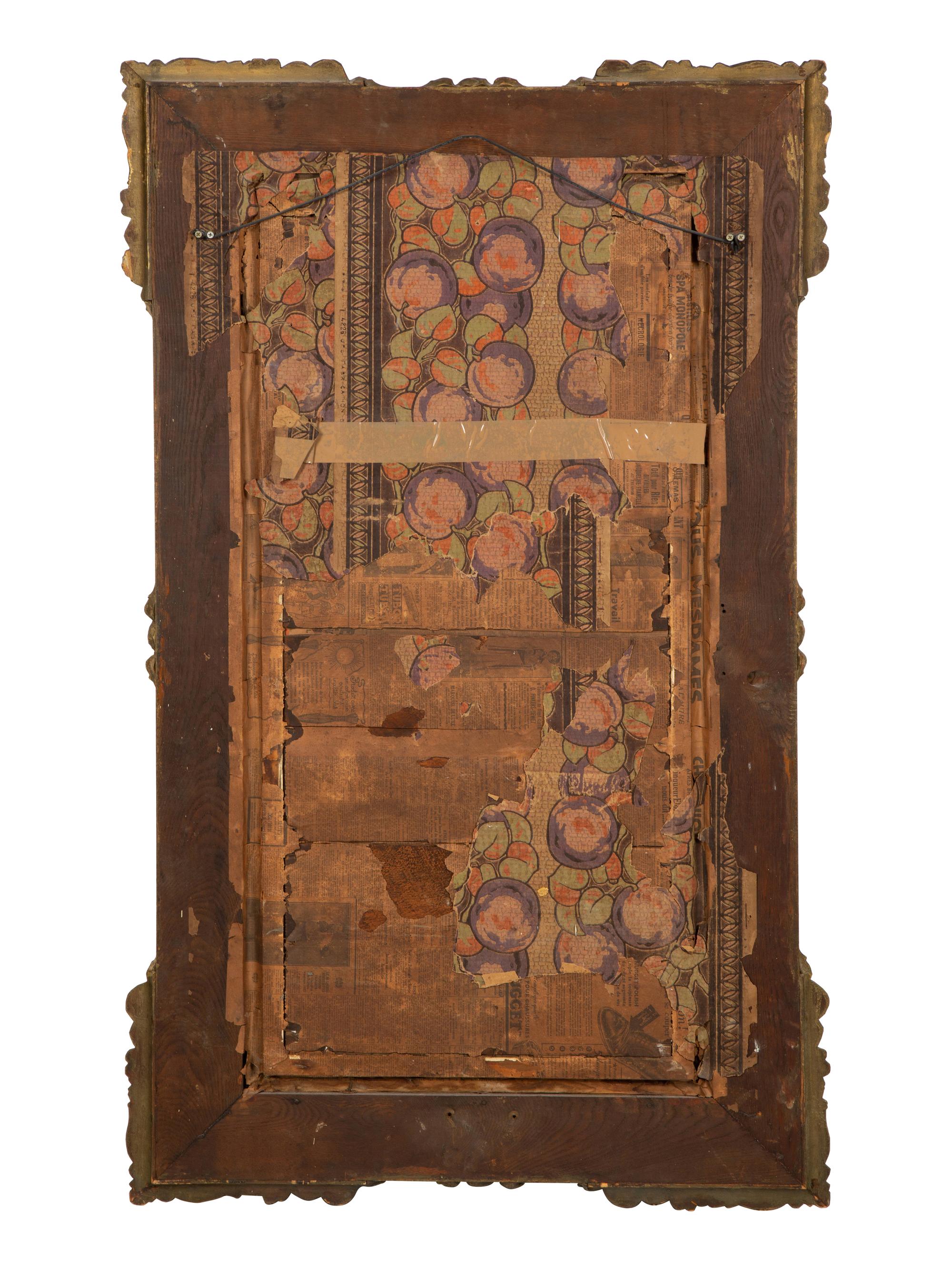 A French Carved and Painted Wood Mirror
