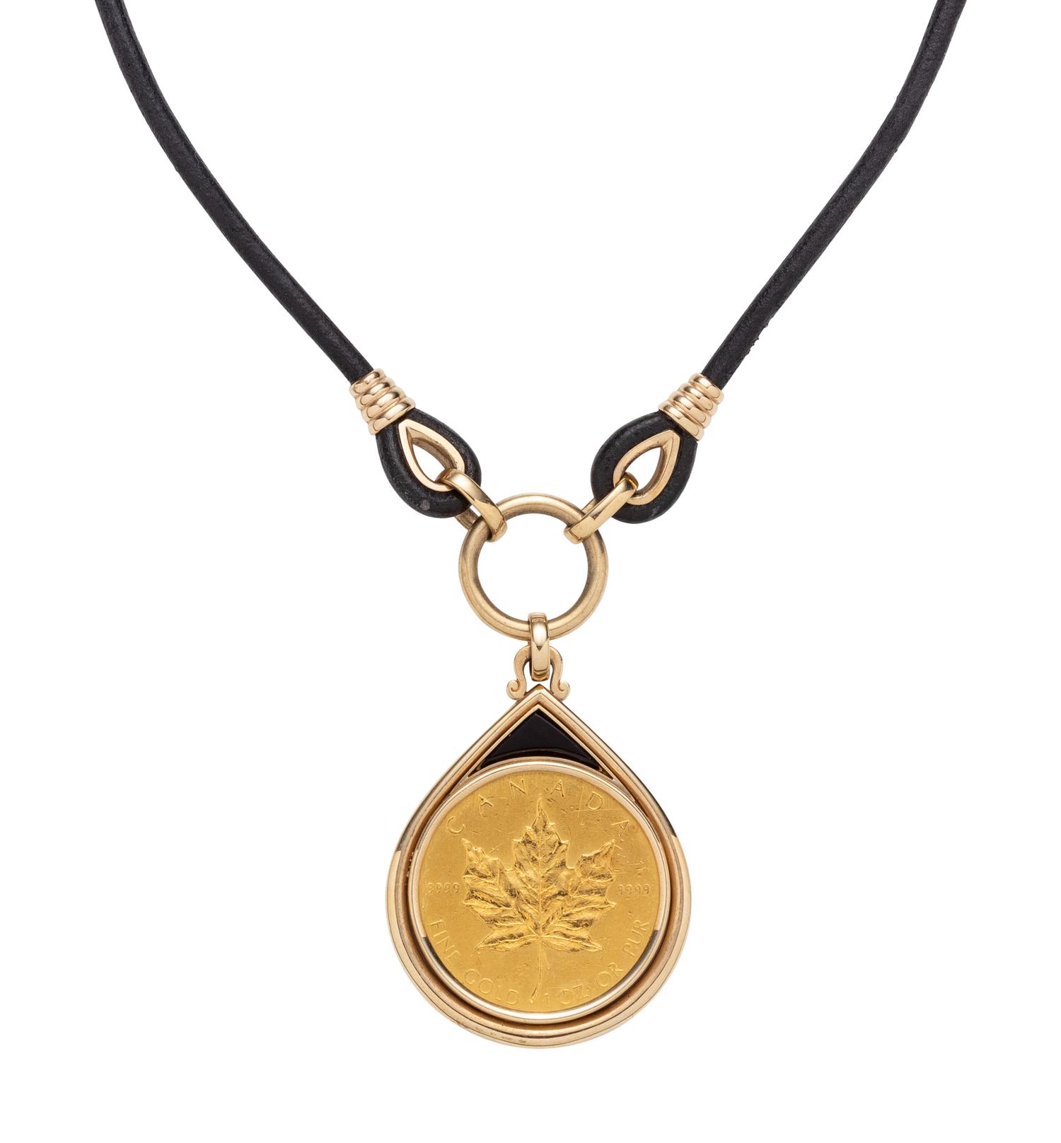YELLOW GOLD AND COIN NECKLACE