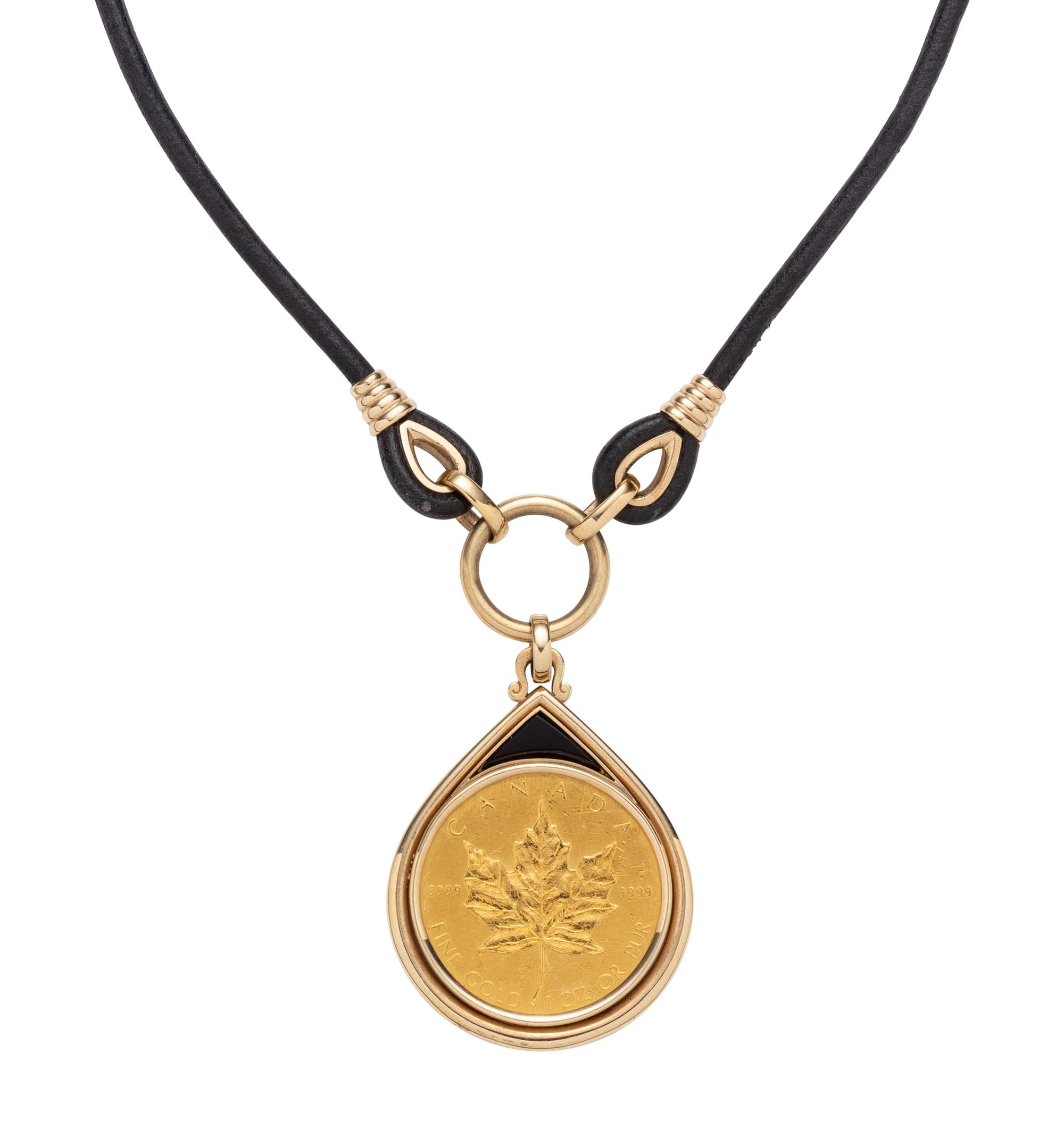 YELLOW GOLD AND COIN NECKLACE
