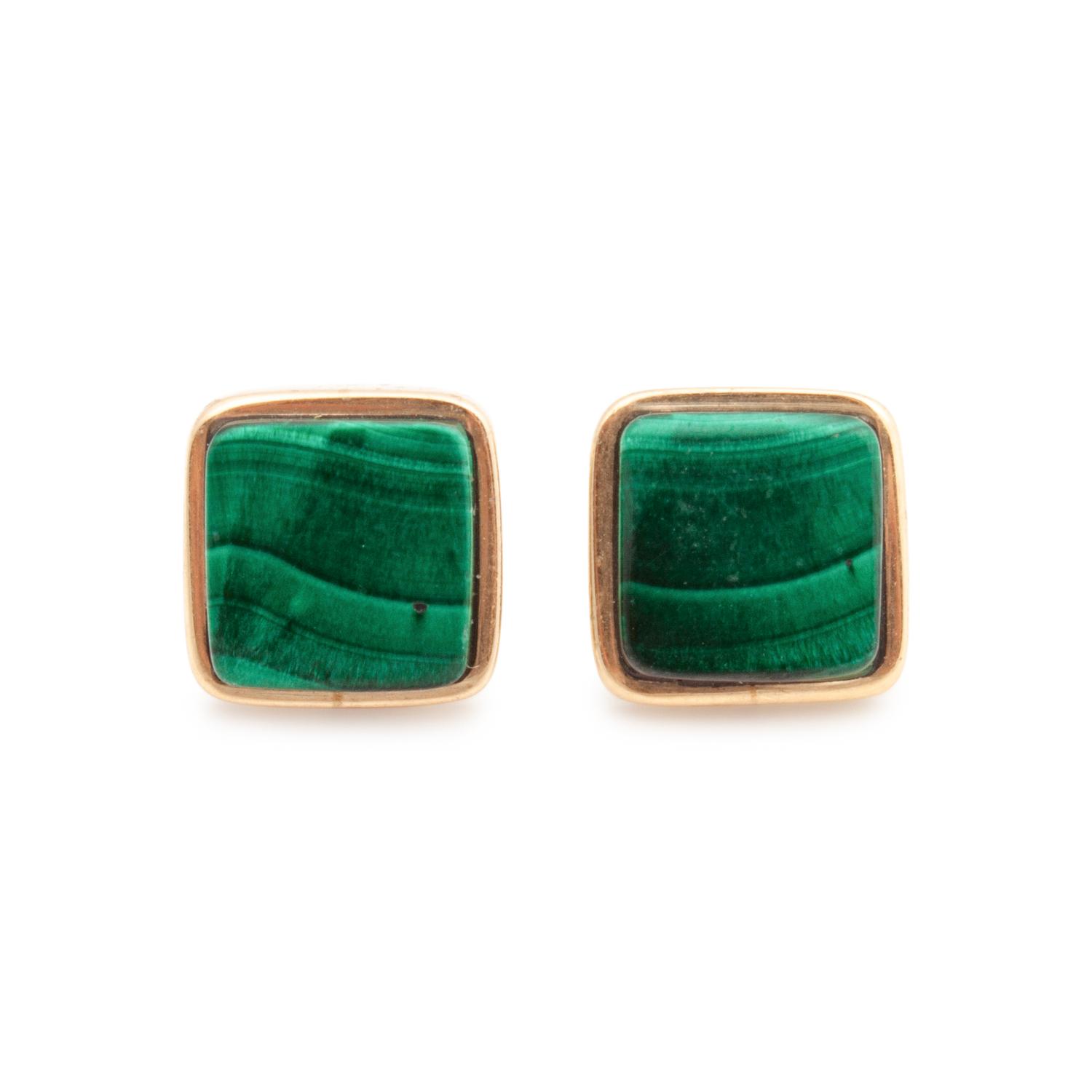 Yellow Gold and Malachite Earrings Lot is located and will ship from Denver, Colorado.