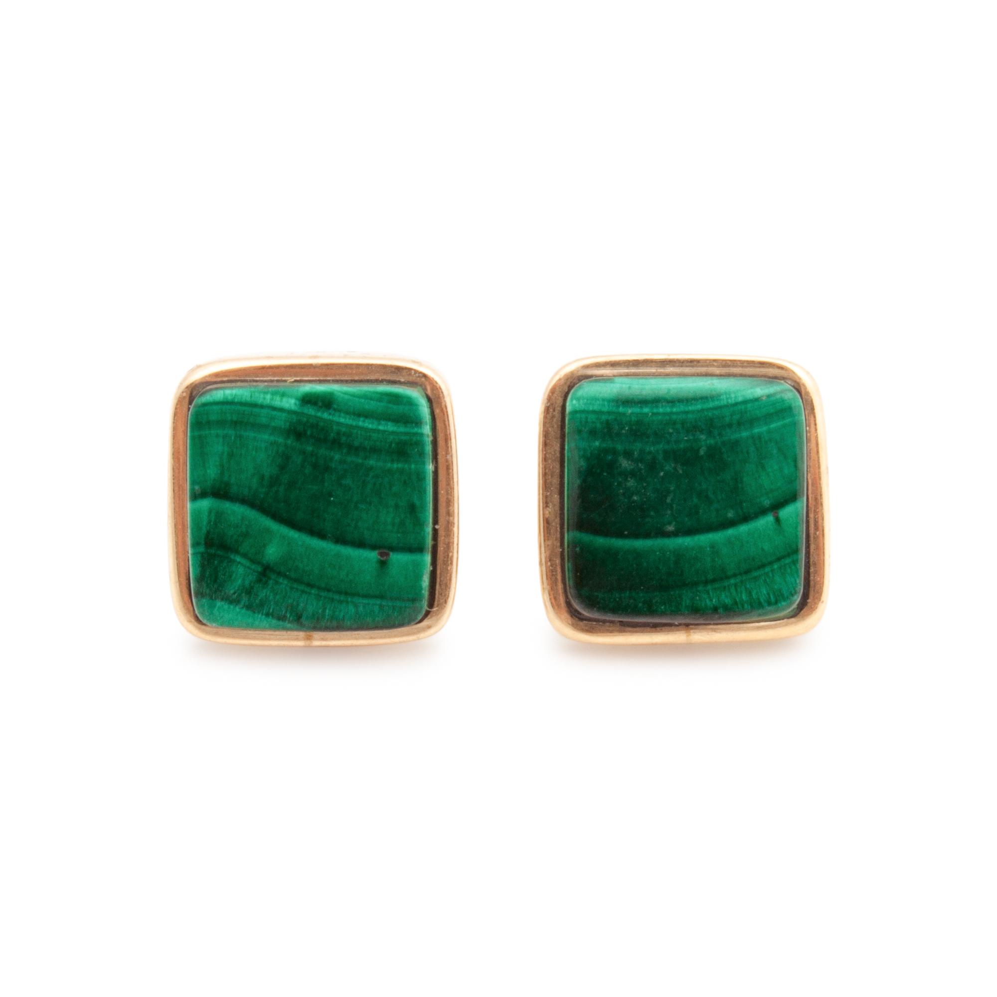 Yellow Gold and Malachite Earrings Lot is located and will ship from Denver, Colorado.