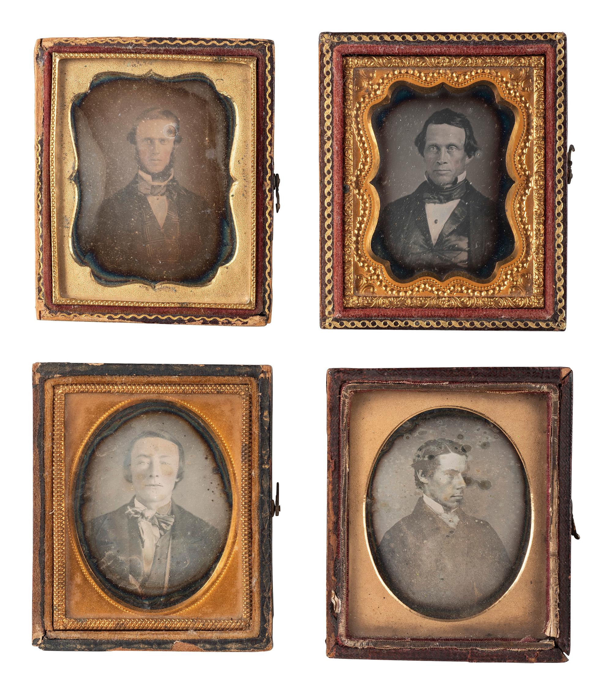 [EARLY PHOTOGRAPHY]. 28 ninth plate daguerreotypes of men of various ages.