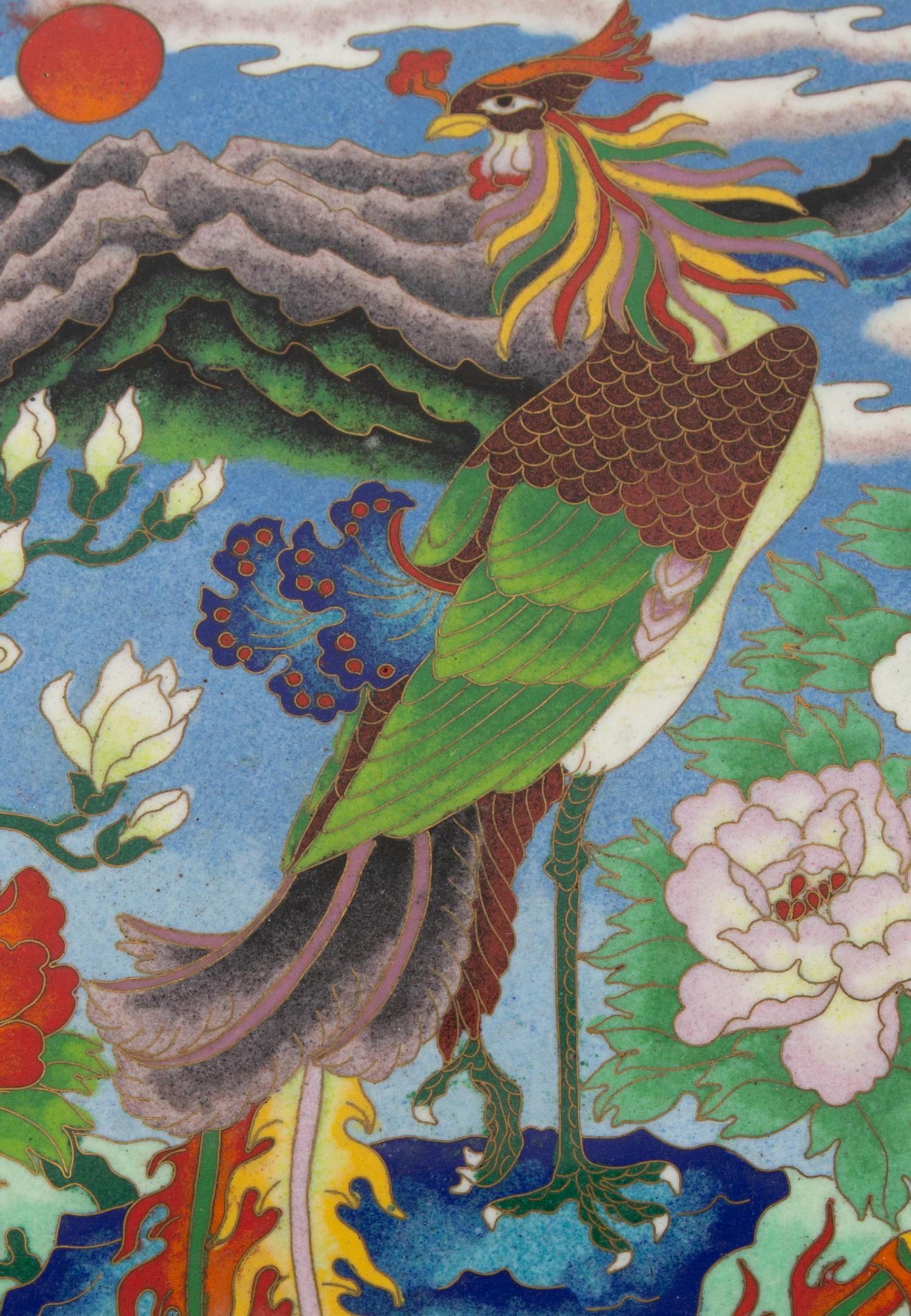 A Large Chinese Cloisonné Melon-Form Box with Cover