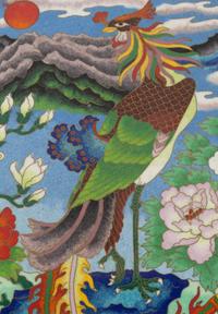 A Large Chinese Cloisonné Melon-Form Box with Cover