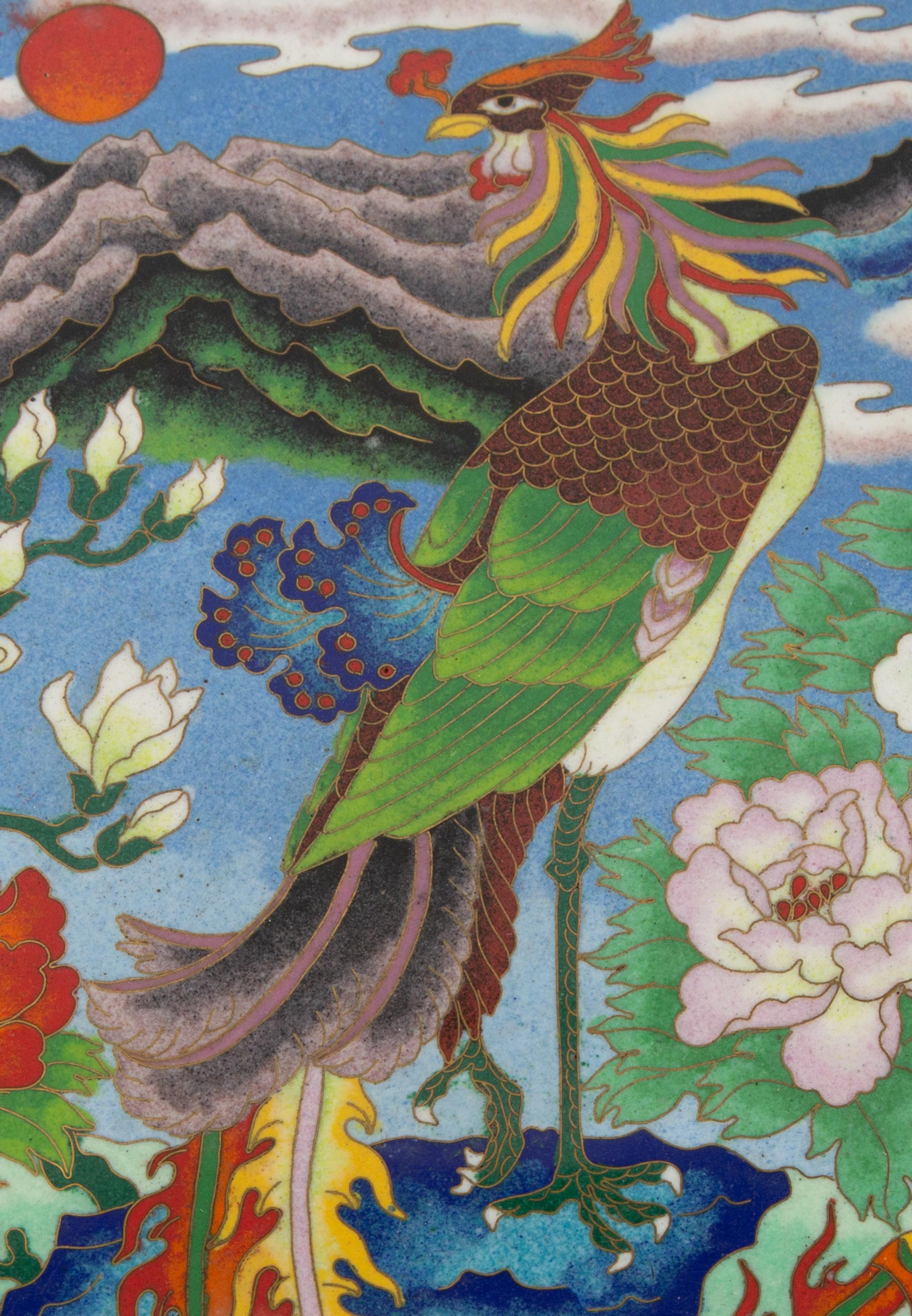 A Large Chinese Cloisonné Melon-Form Box with Cover