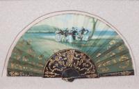 Five French Painted Paper Fans Height of largest frame 15 x width 24 1/2 inches. — 20TH CENTURY