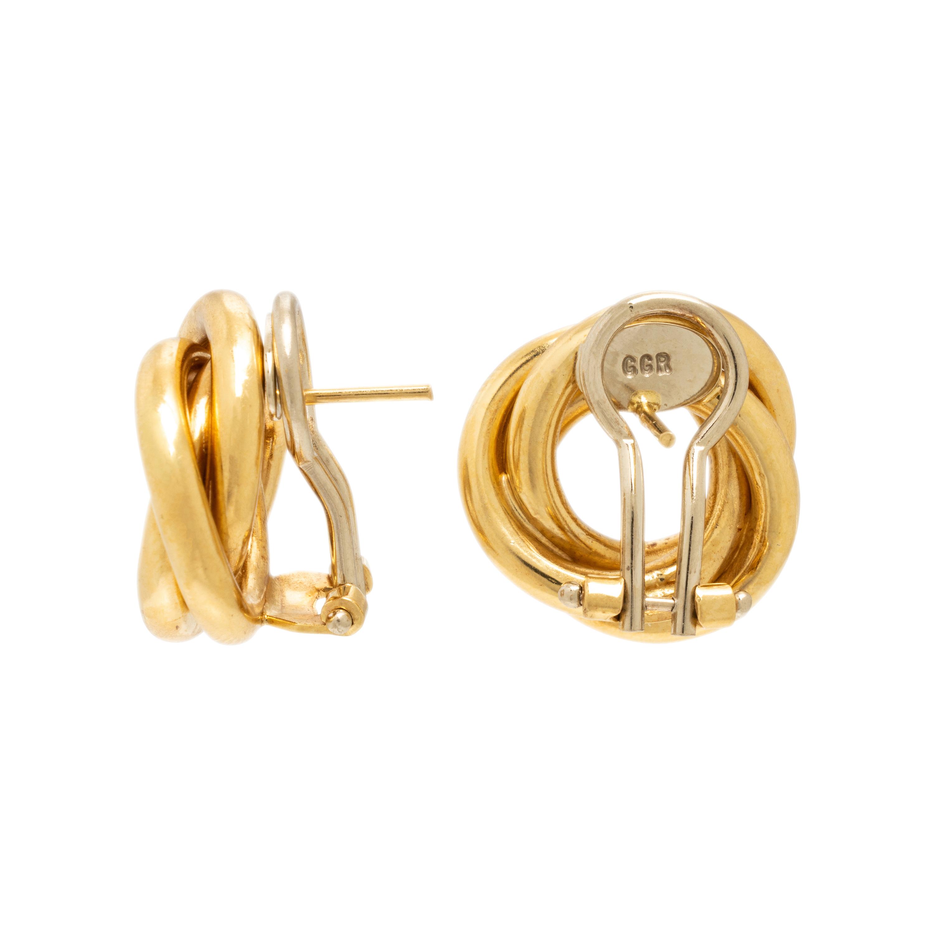 Gregg Ruth, Yellow Gold Knot Earrings