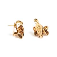 RETRO, CITRINE AND SAPPHIRE EARCLIPS