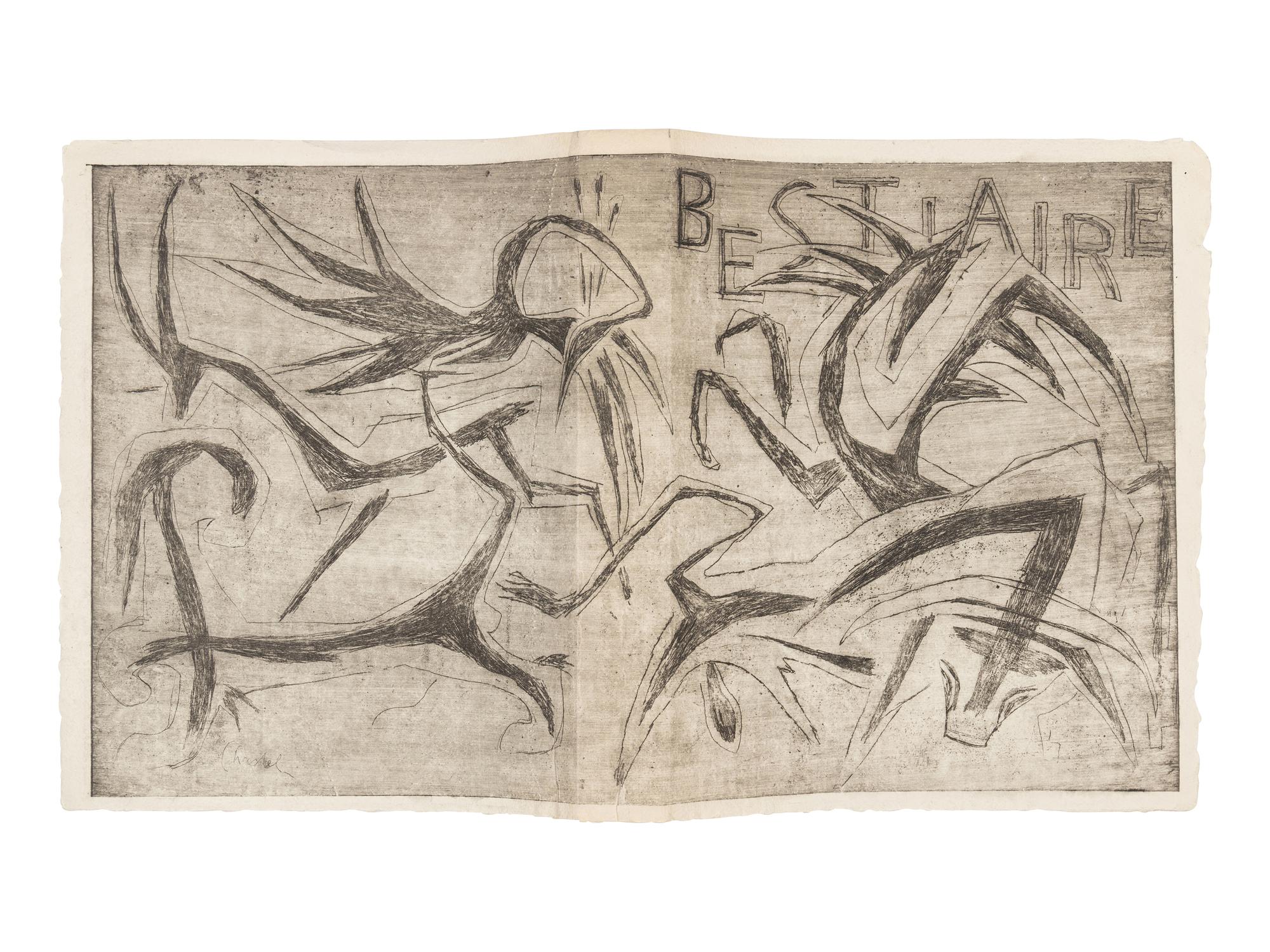 [ARTISTS BOOK]. -- [ÉLUARD, Paul (1895-1952)]. CHASTEL, Roger (1897-1981). Le Bestiaire de Paul Eluard . Paris: Maeght, [1948].