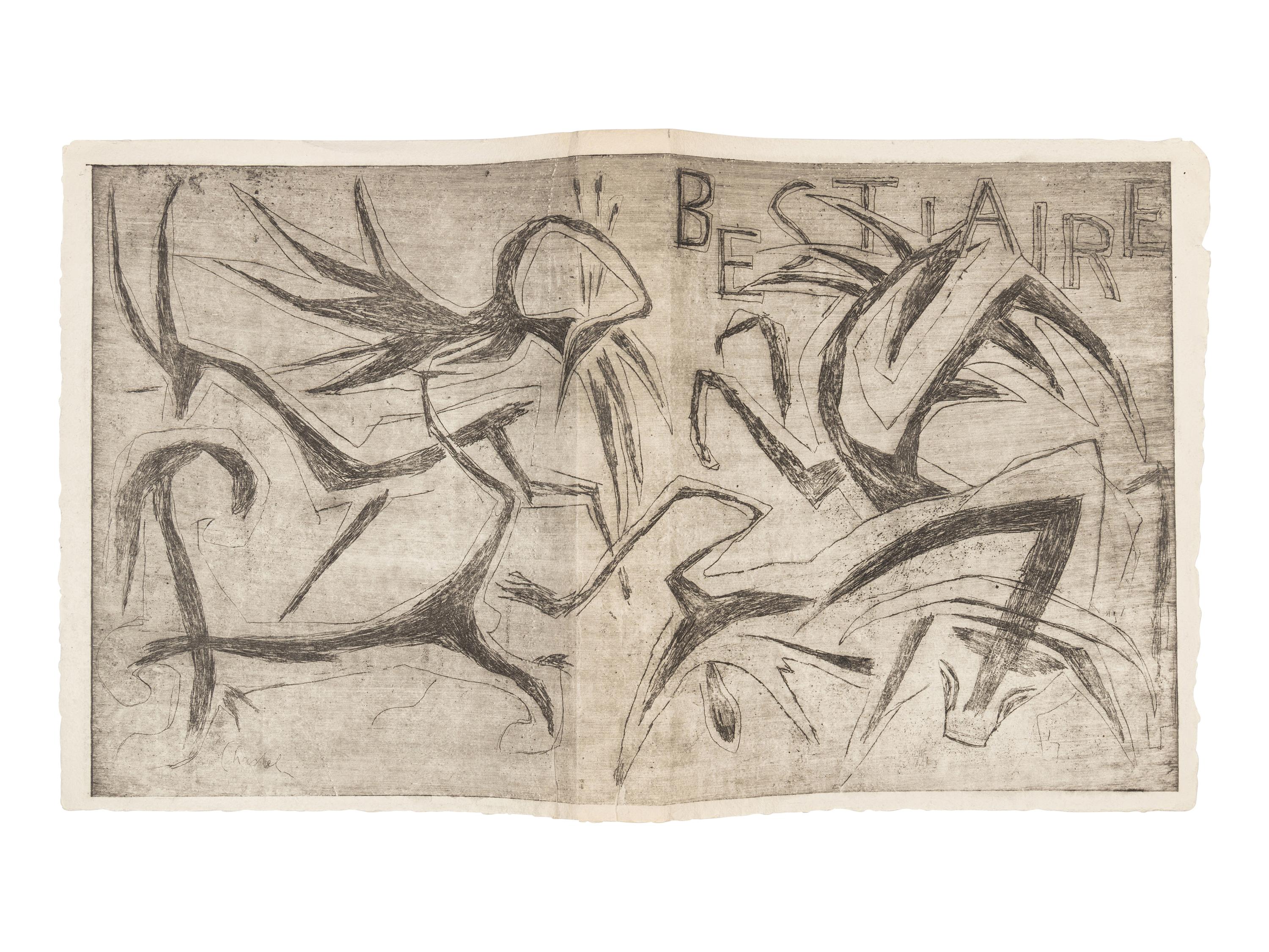 [ARTISTS BOOK]. -- [ÉLUARD, Paul (1895-1952)]. CHASTEL, Roger (1897-1981). Le Bestiaire de Paul Eluard . Paris: Maeght, [1948].
