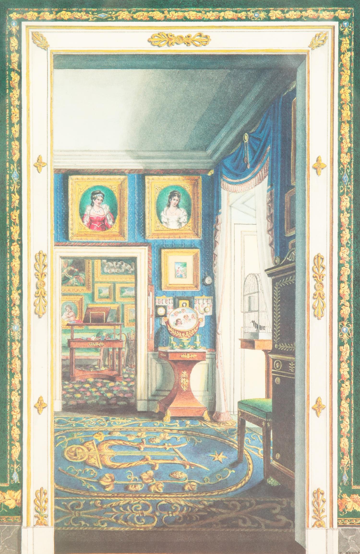 Three English Printed Illustrations of Interiors (COMBINED WITH 323866/160 )