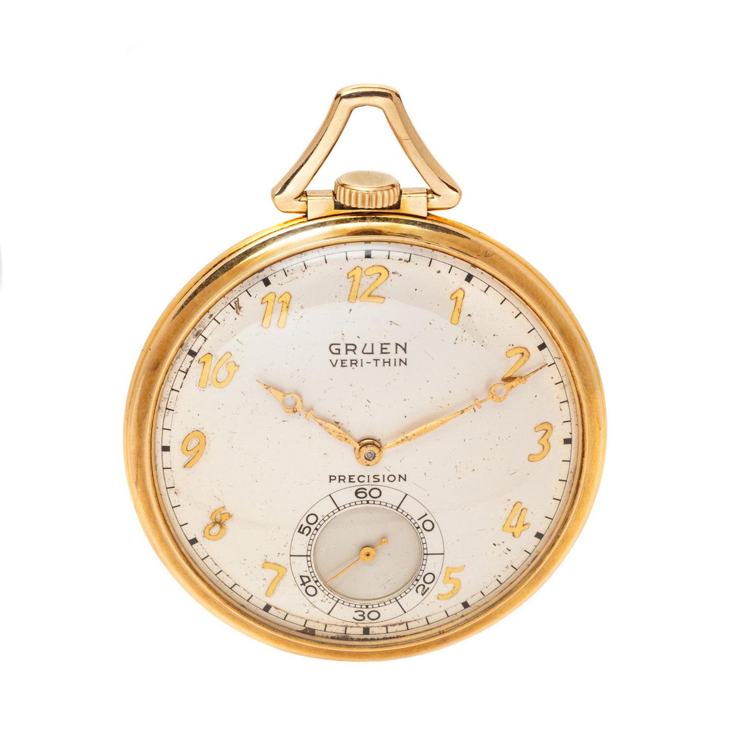 A Gold Filled Open Face 'Veri-Thin' Pocket Watch, Gruen,