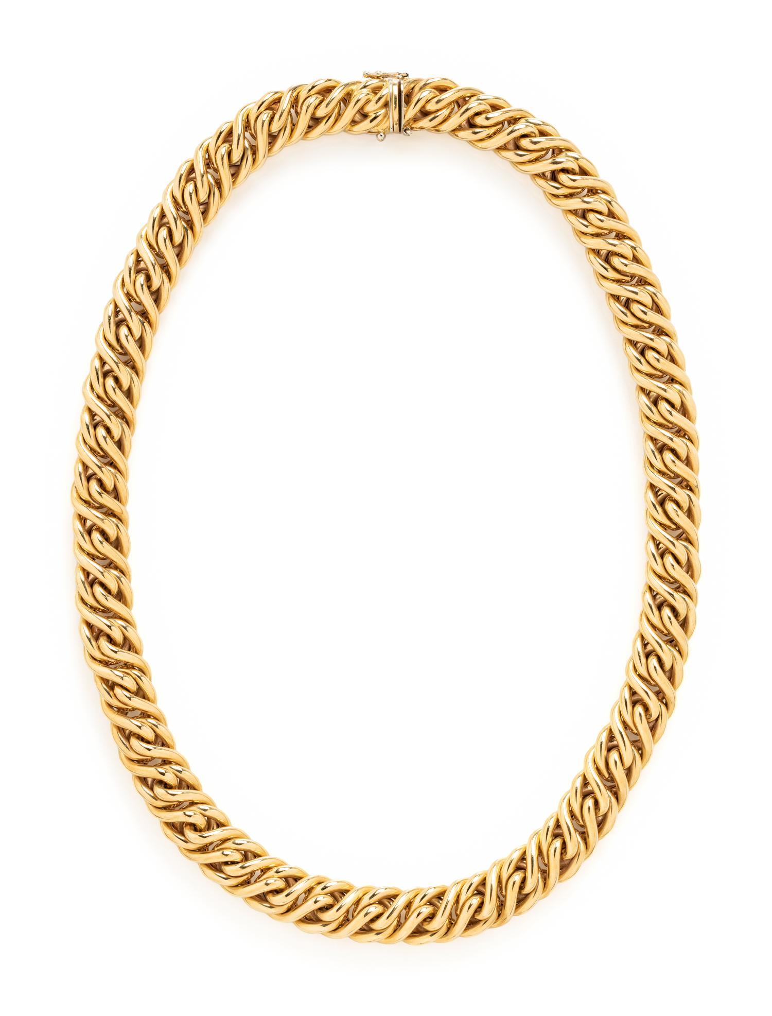 NICOLIS COLA, YELLOW GOLD FANCY LINK NECKLACE