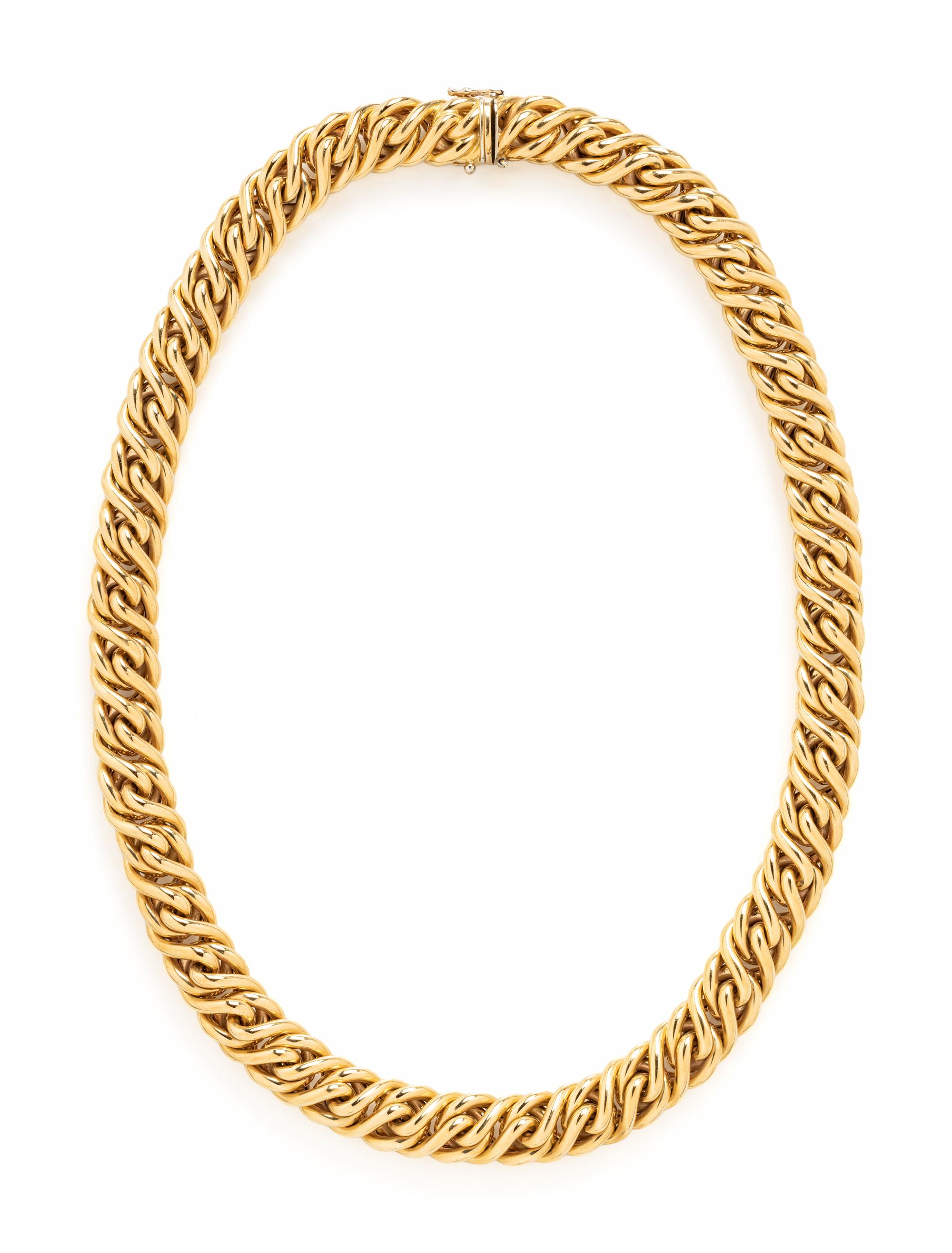 NICOLIS COLA, YELLOW GOLD FANCY LINK NECKLACE