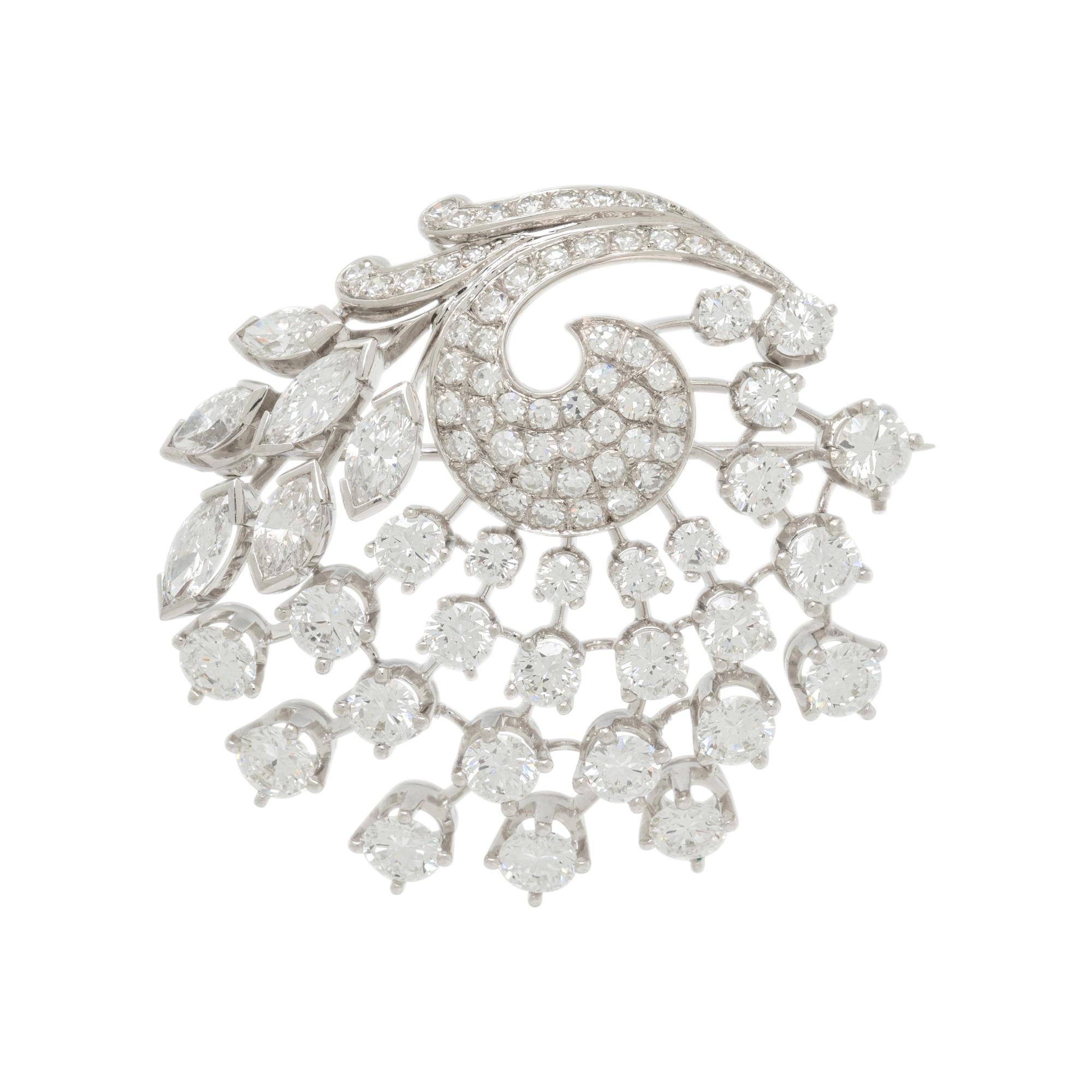 BIRKS, PLATINUM AND DIAMOND BROOCH