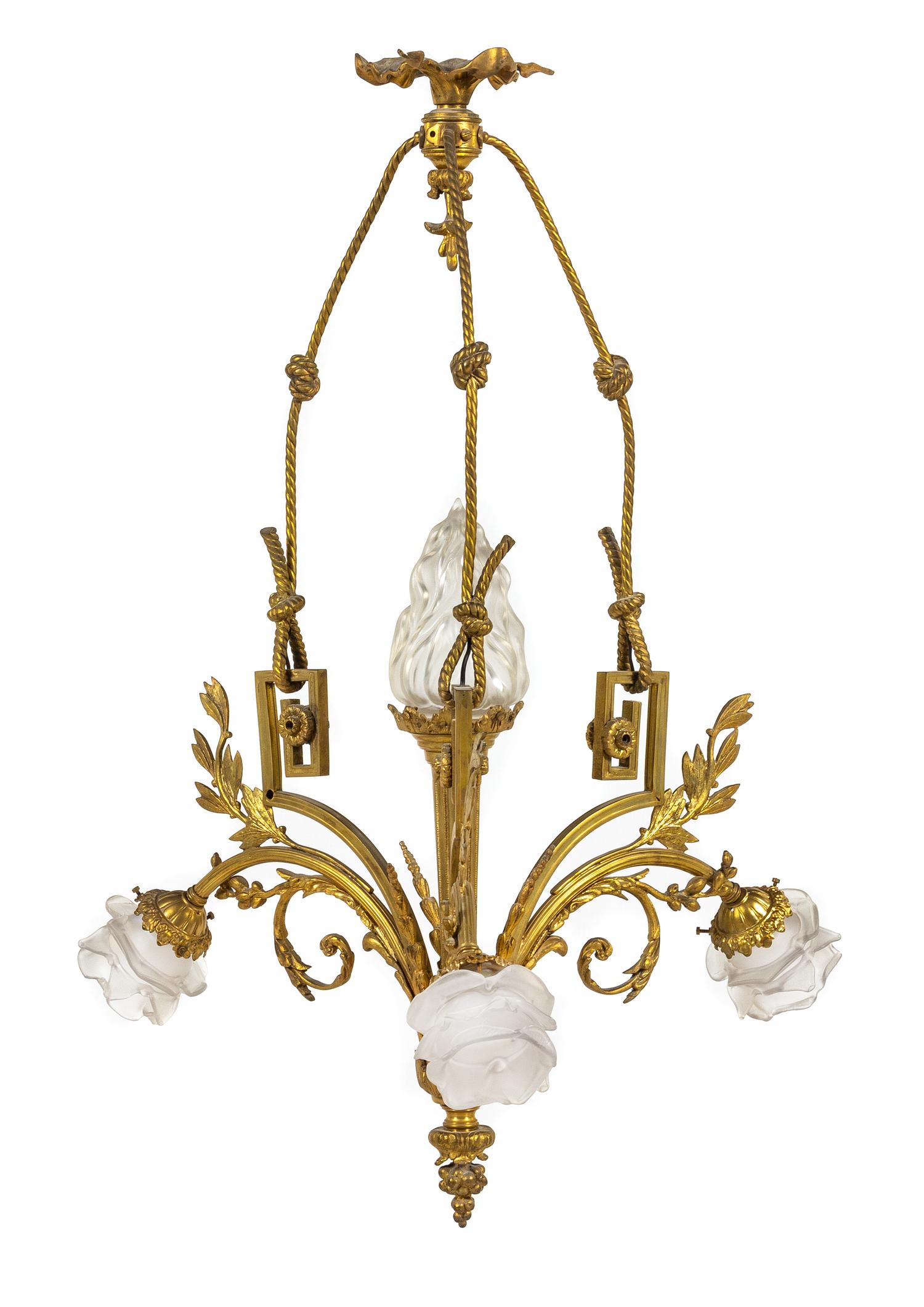 A French Gilt Bronze Four-Light Chandelier