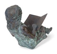 A Bronze Figure of a Young Girl Reading a Book — 20TH CENTURY