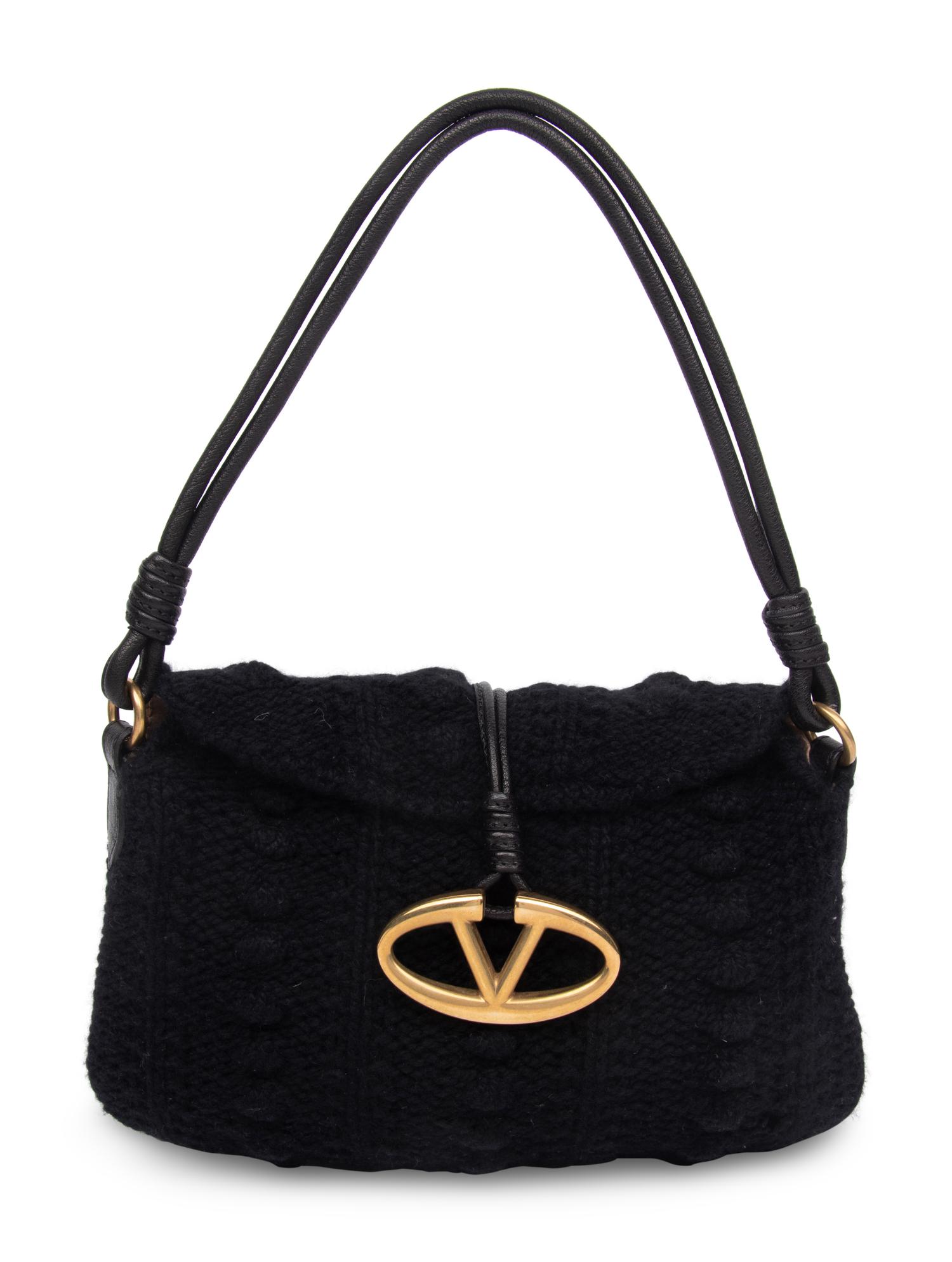 Valentino, Black Cashmere Knit Bag
