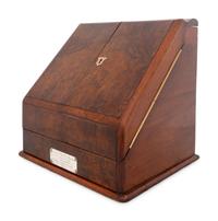 An English Burl Walnut Traveling Desk