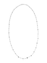 WHITE GOLD, SAPPHIRE, AND DIAMOND LONG CHAIN