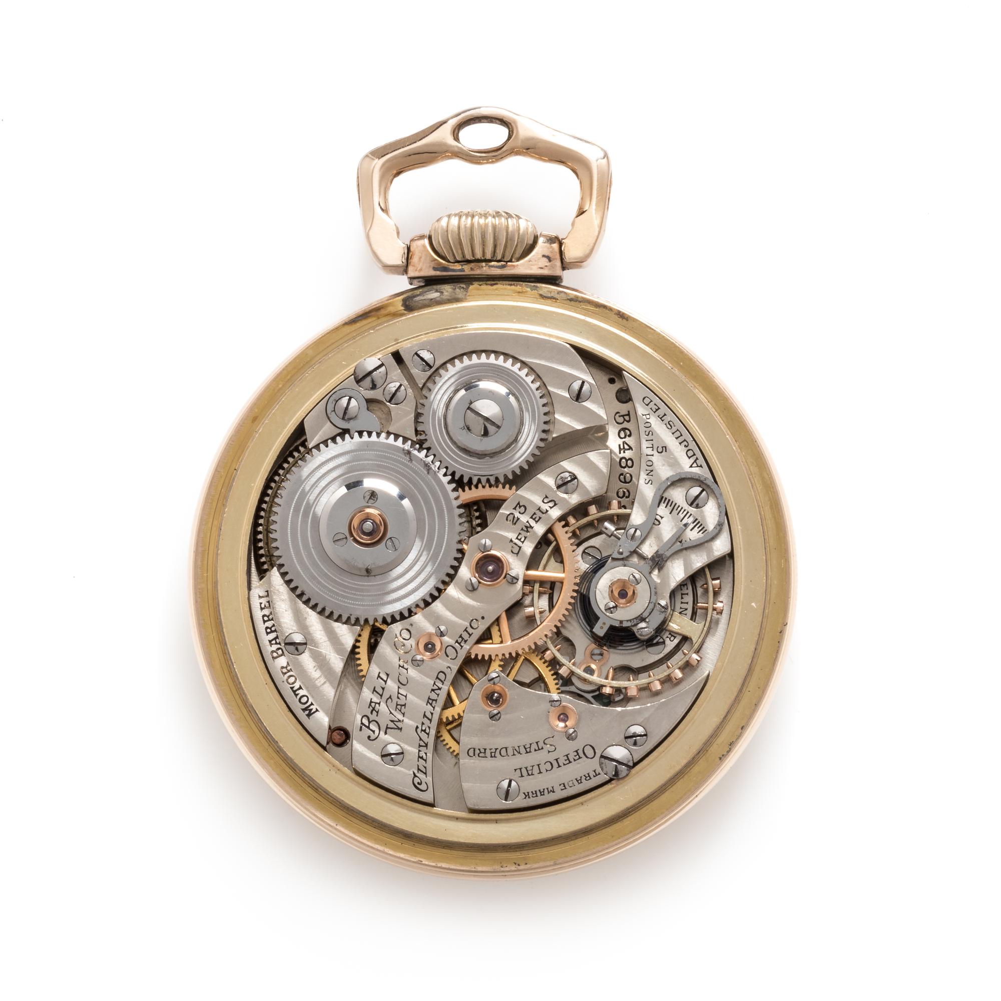 Ball Watch Co., G.F. Open Face Pocket Watch, Circa 1939