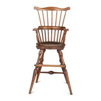 A Comb-Back Knuckle-Arm Compass Seat Windsor Child’s High Chair