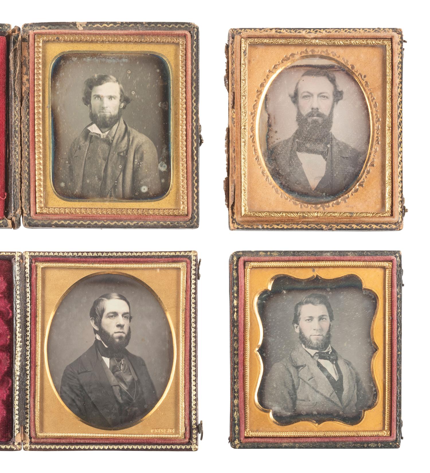 [EARLY PHOTOGRAPHY]. 23 sixth plate daguerreotypes of bearded gentlemen.