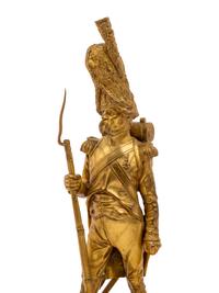 A Pair of French Gilt Bronze Military Figures after Armand Jules Leveel (French, 1821-1905)