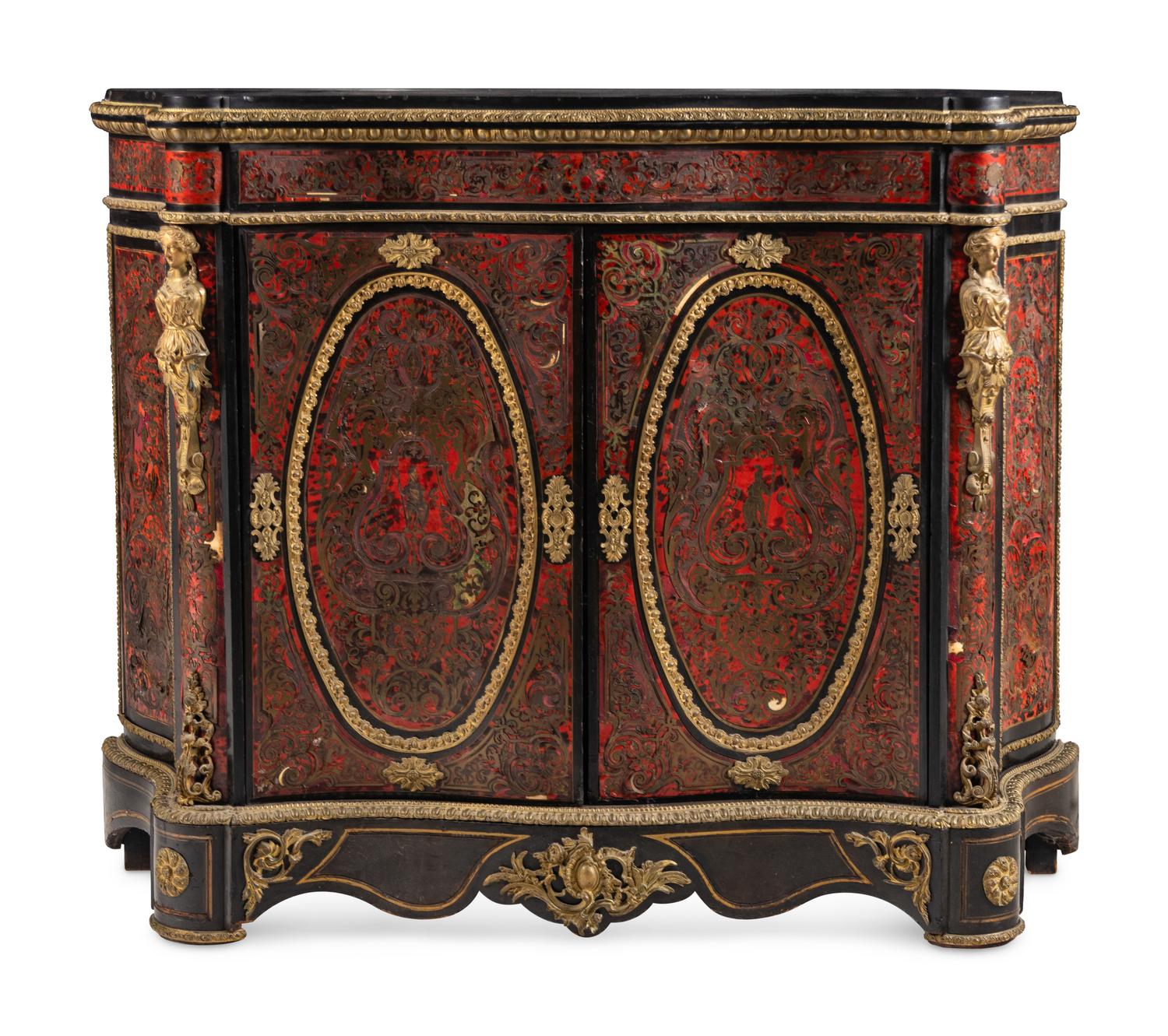 A Napoleon III Gilt Bronze Mounted Boulle Marquetry Cabinet