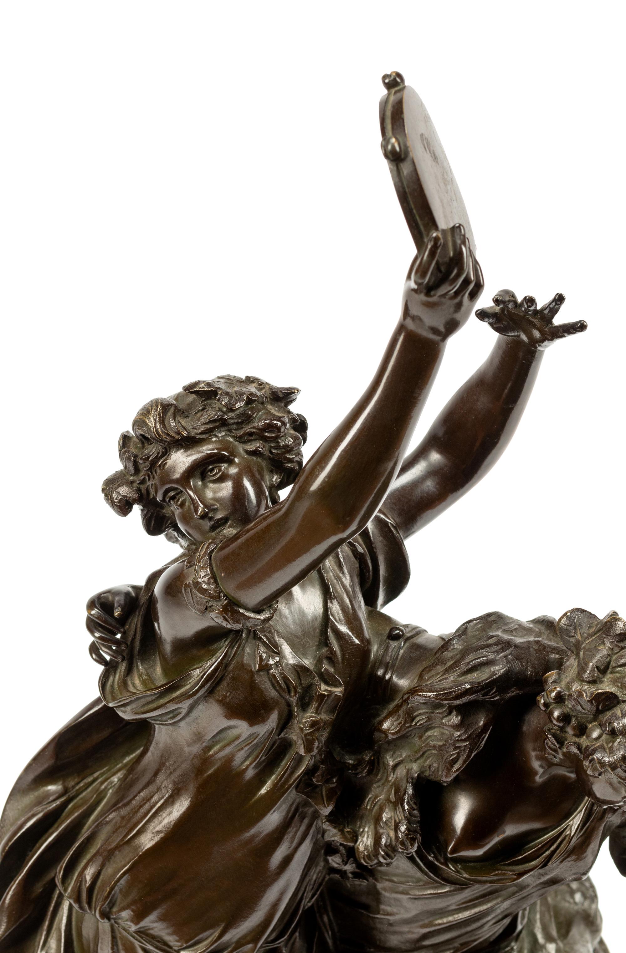 A French Bronze Figural Group After Claude Michel (Clodion)