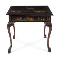 A Chippendale Style Lacquered Side Table Height 29 x width 31 1/4 x depth 22 1/2 inches. — 19TH/20TH CENTURY