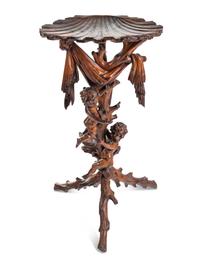 A Venetian Carved Walnut Figural Pedestal
