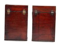 A Pair of Georgian Mahogany and Checkered Inlay Knife Boxes