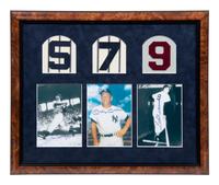 A Joe DiMaggio, Mickey Mantle, Ted Williams Signed Numbers Display,
