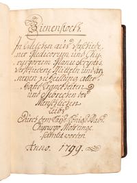 [MANUSCRIPTS - MEDICINE]. MOHR. A large compendium of medical and surgical treatments and cures for “different infirmities of human life,” kept by a practicing physician. [Vienna?, ca 1799-1818].