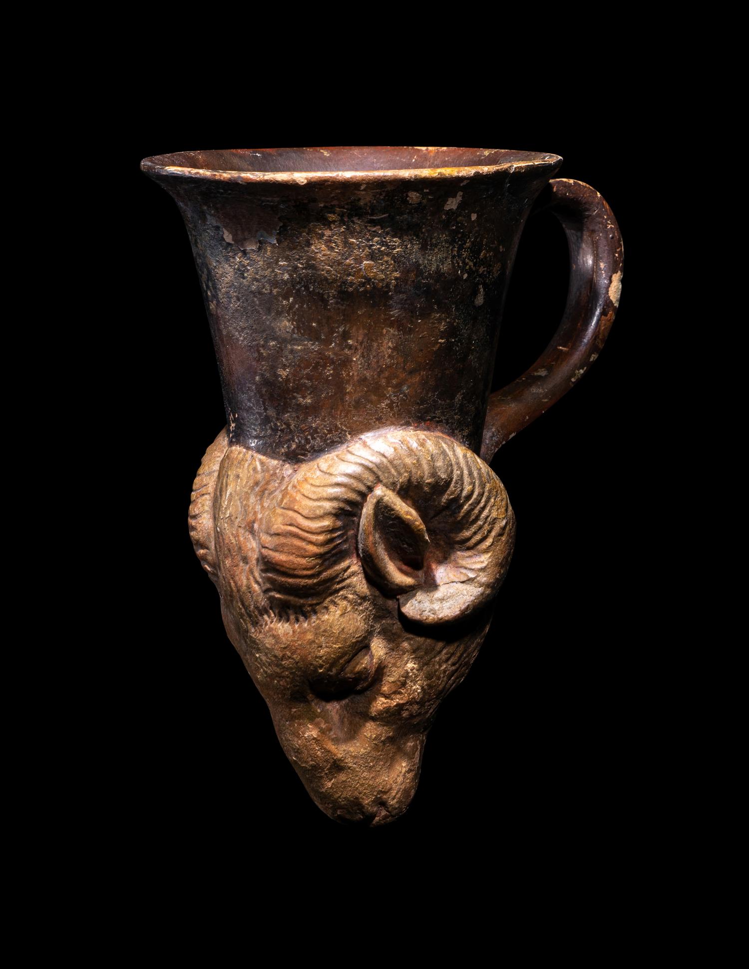 A Greek Pottery Rhyton