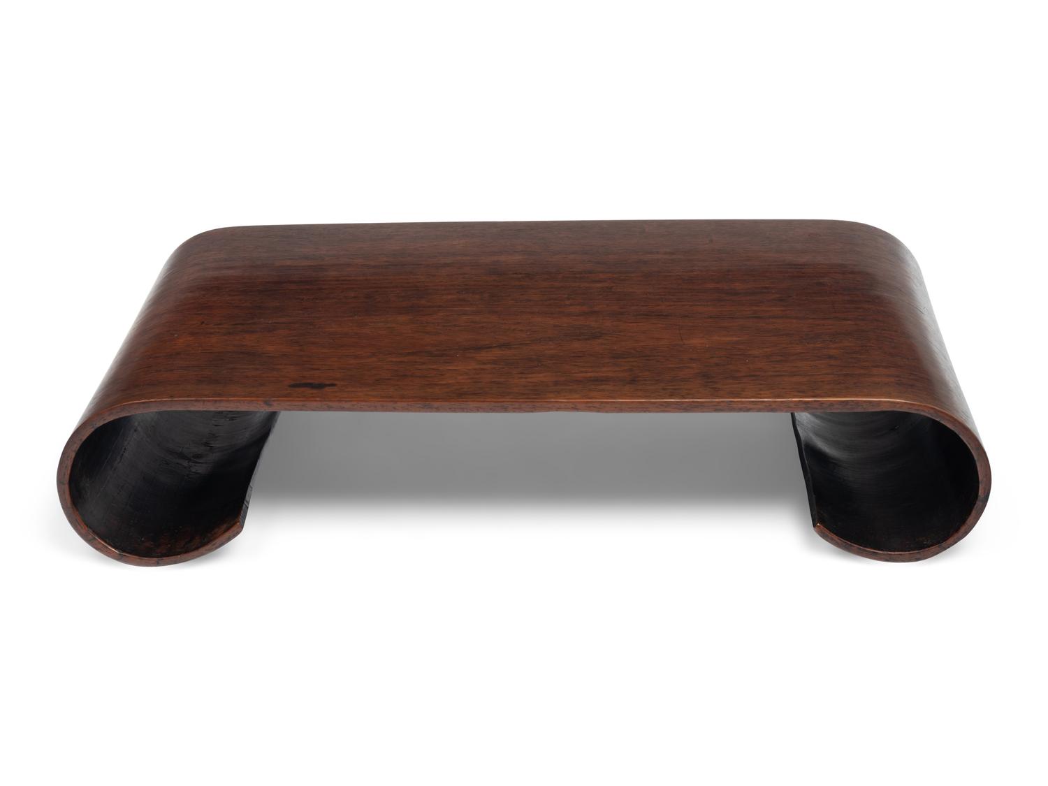 A Rosewood Scroll-Form Stand