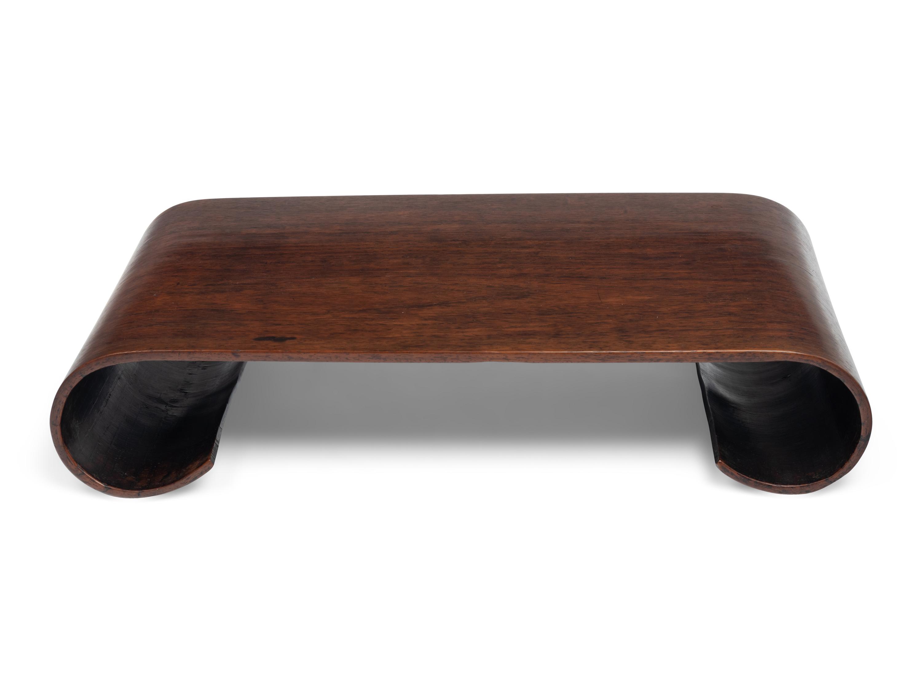 A Rosewood Scroll-Form Stand