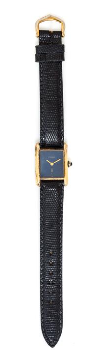 A Gold Plated Sterling Silver Wristwatch, Must de Cartier,