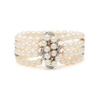 CULTURED PEARL AND DIAMOND BRACELET