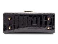 Gucci Black Patent Alligator Front Lock Handbag
