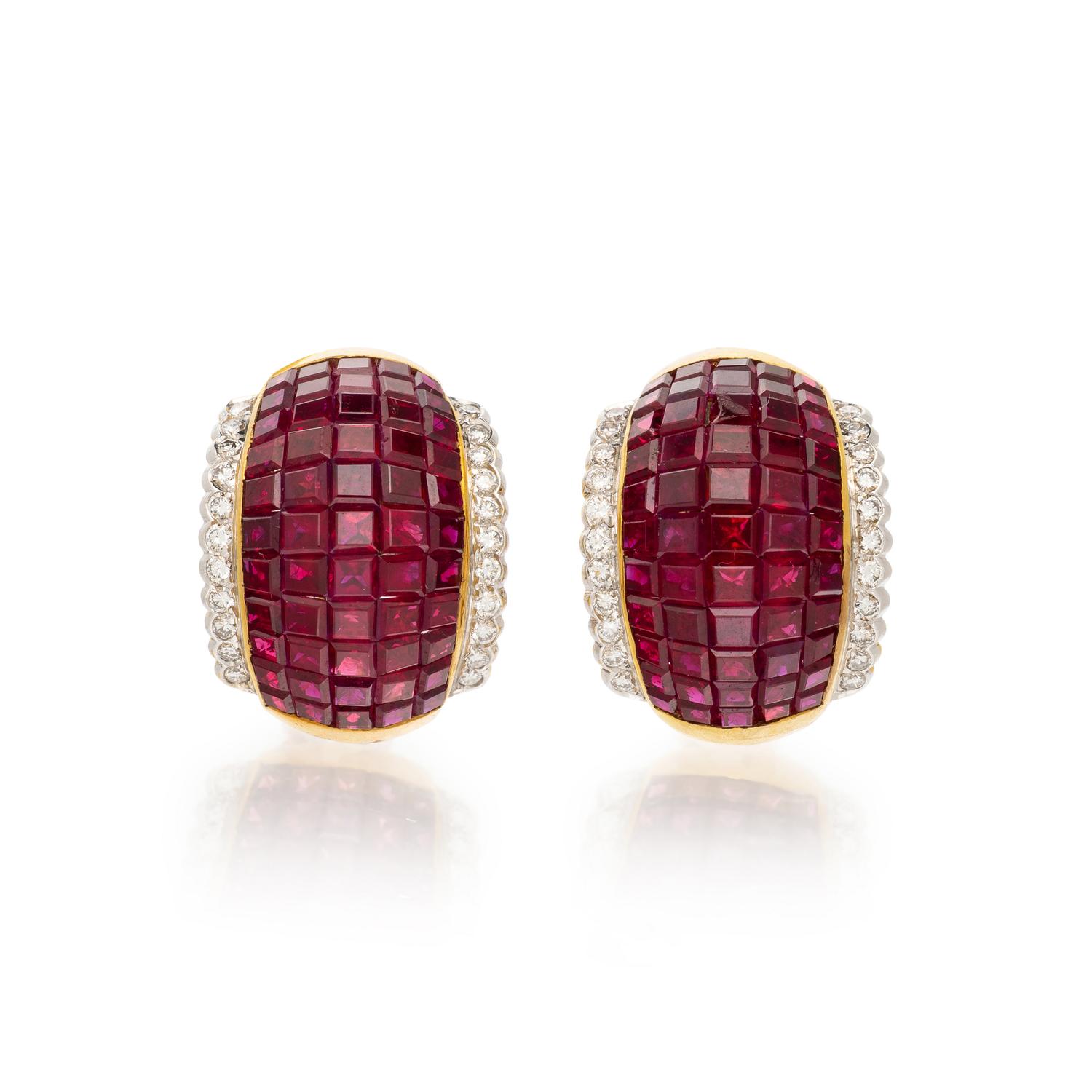 RUBY AND DIAMOND EARRINGS