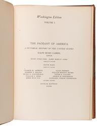 [BINDINGS & SETS]. GABRIEL, Ralph Henry (1890-1987), editor. The Pageant of America a Pictorial History of the United States . New Haven, CT: Yale University Press, 1925-1929.