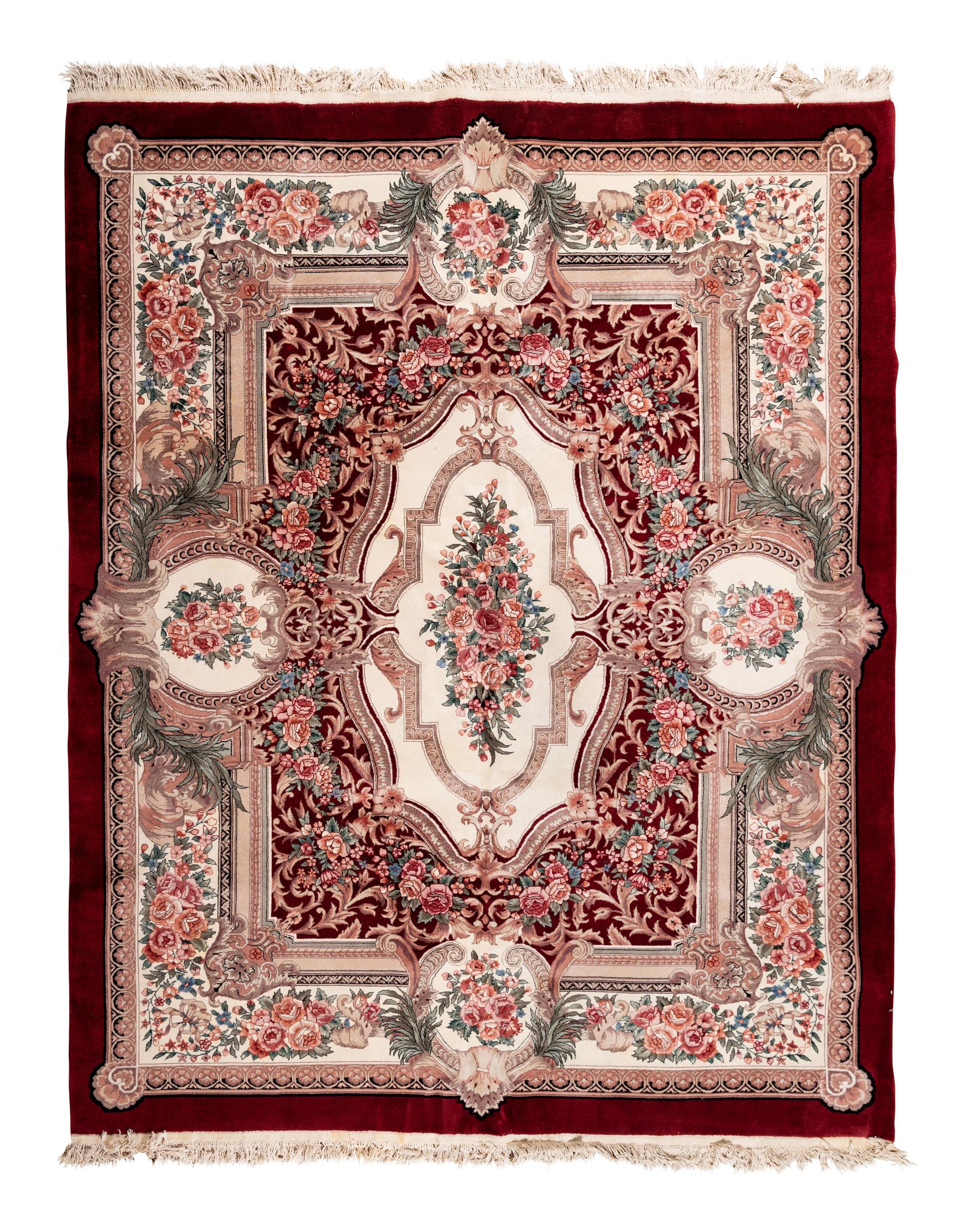 A Chinese Aubusson Style Wool Rug